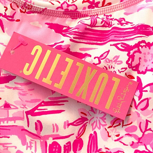 New Lilly Pulitzer Luxletic Tank Top Renay XS Peony Pink Seaside Scene NWT - Picture 5 of 8